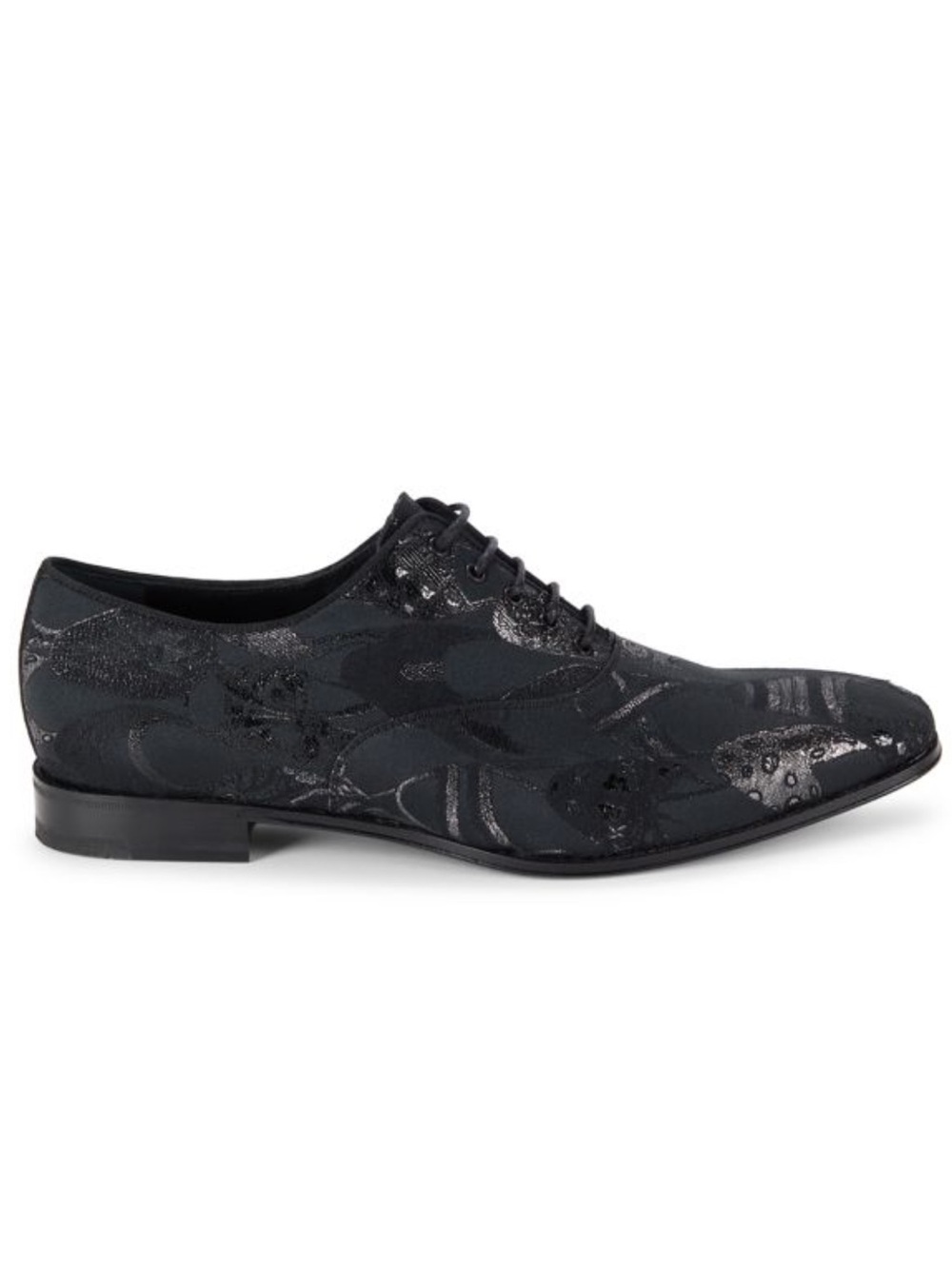 Salvatore Ferragamo belshaw sz 7.5 metallic print Men's Black  Lace-Up Dress